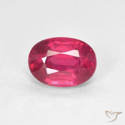 1.29ct 天然 濃い赤みがかったピンク ルビー, 楕円形, VS