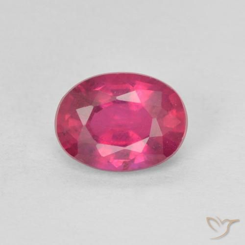 1.14ct 天然 薄いレッド ルビー, 楕円形, VS