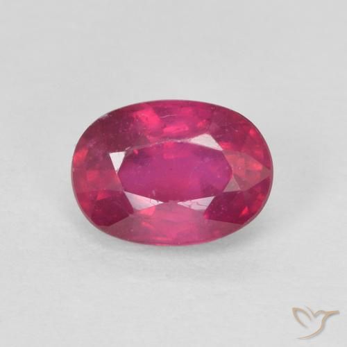 1.33ct 天然 薄いレッド ルビー, 楕円形, VS