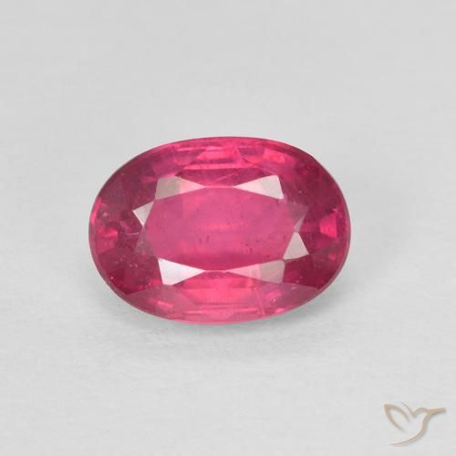 1.20ct 天然 薄いレッド ルビー, 楕円形, オペーク