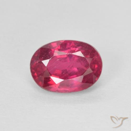 1.20ct 天然 薄いレッド ルビー, 楕円形, VS-SI