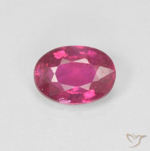 0.99ct 天然 薄いレッド ルビー, 楕円形, VS-SI