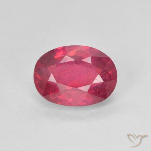 1.33ct 天然 赤みがかったピンク ルビー, 楕円形, VS