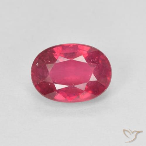 1.34ct 天然 ミディアムレッド ルビー, 楕円形, VS