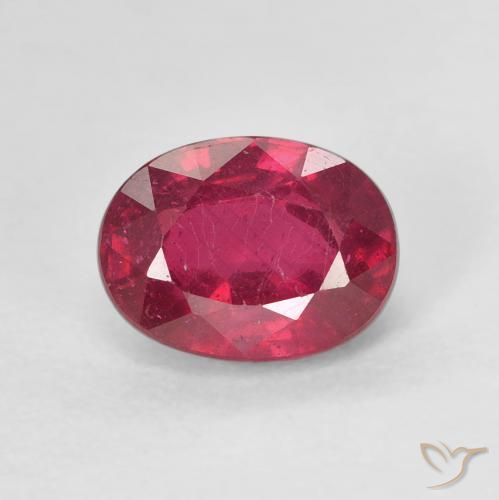 2.12ct 天然 Medium Dark-Red ルビー, 楕円形, VS
