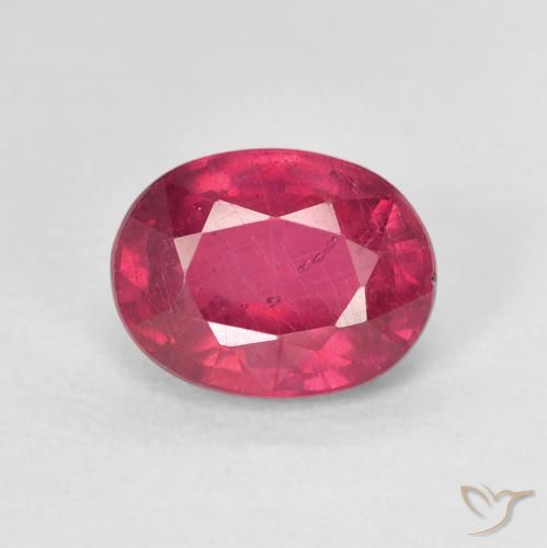 1.95ct 天然 ピンクがかったレッド ルビー, 楕円形, VS
