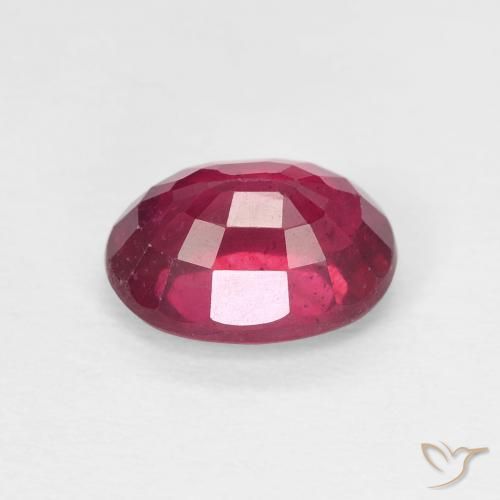1.99カラットの天然Medium Dark-Redルビー、楕円形、VS