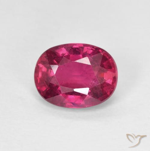 1.73ct 天然 ピンクがかったレッド ルビー, 楕円形, VS