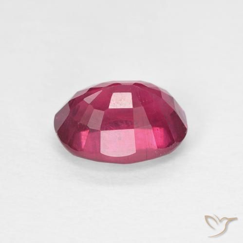 1.89カラットの天然Medium Dark-Redルビー、楕円形、VS
