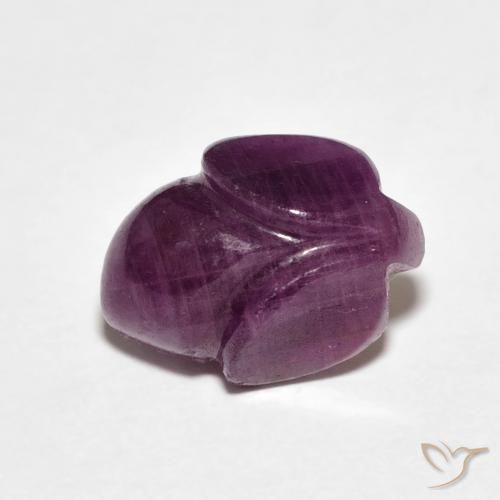 4.58ct 天然 Medium Dark-Purple ルビー, フラワーカット, オペーク