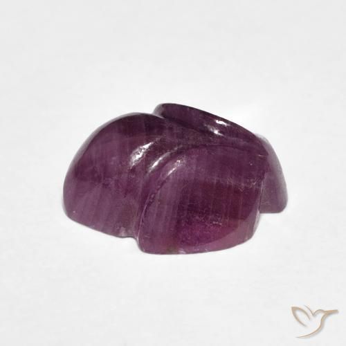 4.58カラットの天然Medium Dark-Purpleルビー、フラワーカット、オペーク