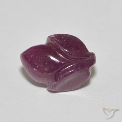 3.10ct 天然 パープルレッド ルビー, フラワーカット, オペーク
