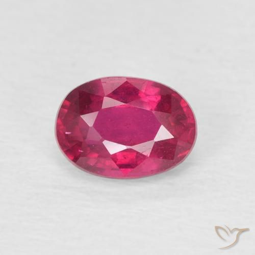1.22ct 天然 ミディアムレッド ルビー, 楕円形, VS