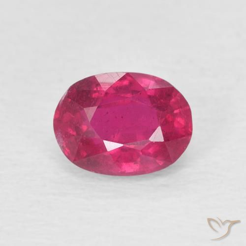 1.28ct 天然 薄いレッド ルビー, 楕円形, VS