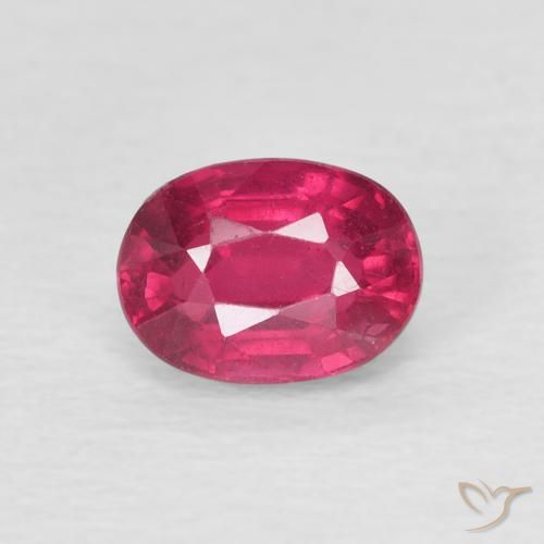 1.37ct 天然 薄いレッド ルビー, 楕円形, VS