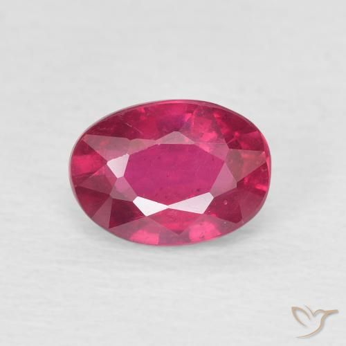 1.37ct 天然 薄いレッド ルビー, 楕円形, VS