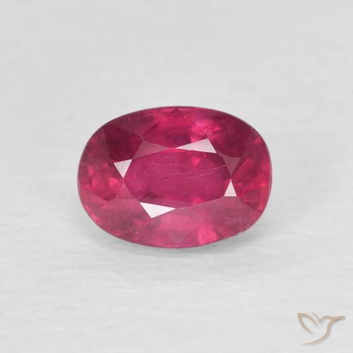 1.28ct 天然 濃い赤みがかったピンク ルビー, 楕円形, VS
