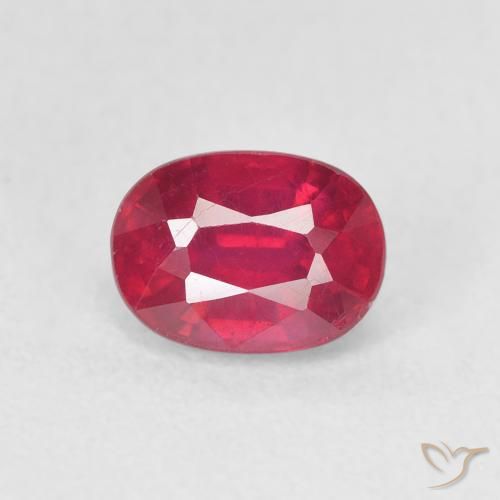 1.38ct 天然 ミディアムレッド ルビー, 楕円形, VS