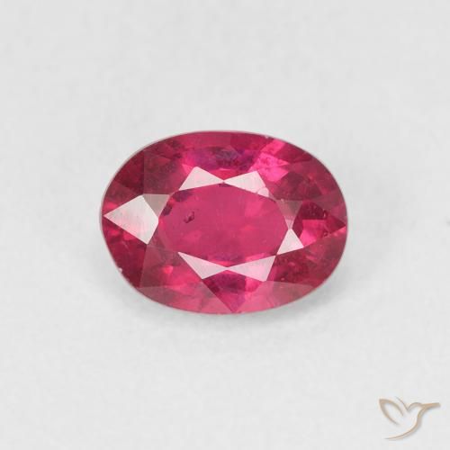 1.17ct 天然 ピンクがかったレッド ルビー, 楕円形, VS