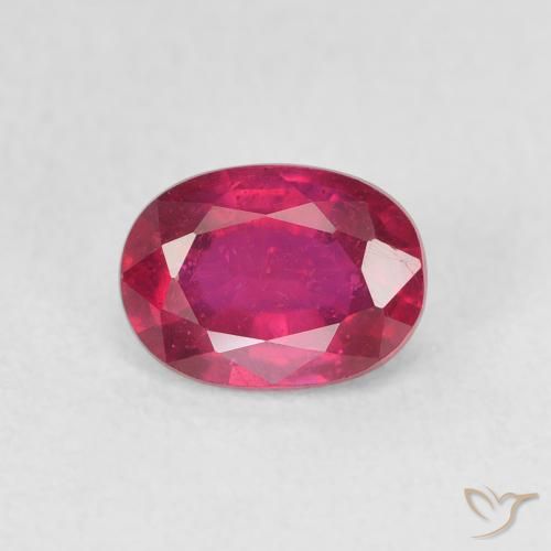 1.24ct 天然 ピンクがかったレッド ルビー, 楕円形, VS