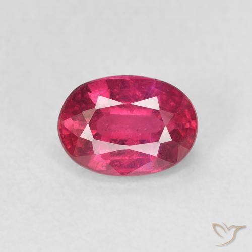 1.33ct 天然 薄いレッド ルビー, 楕円形, VS