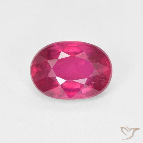 1.17ct 天然 ピンクがかったレッド ルビー, 楕円形, VS