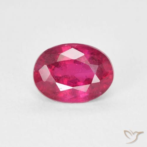 1.19ct 天然 ピンクがかったレッド ルビー, 楕円形, VS