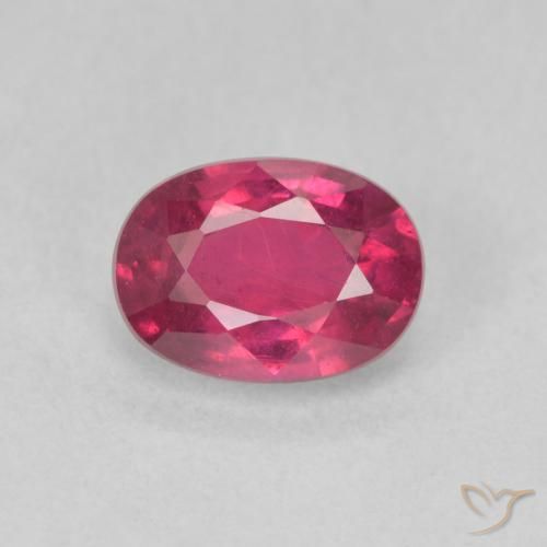 1.27ct 天然 薄いレッド ルビー, 楕円形, VS