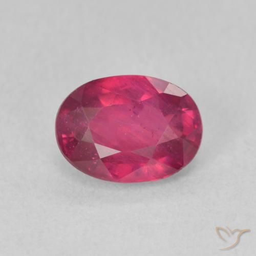 1.24ct 天然 薄いレッド ルビー, 楕円形, VS