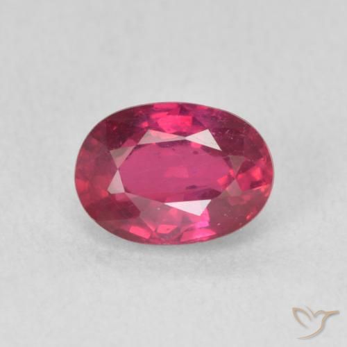 1.23ct 天然 薄いレッド ルビー, 楕円形, VS