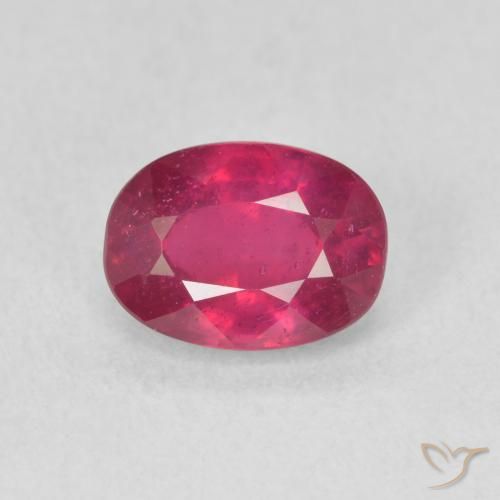 1.23ct 天然 薄いレッド ルビー, 楕円形, VS