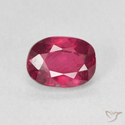 1.32ct 天然 Medium Dark-Red ルビー, 楕円形, VS