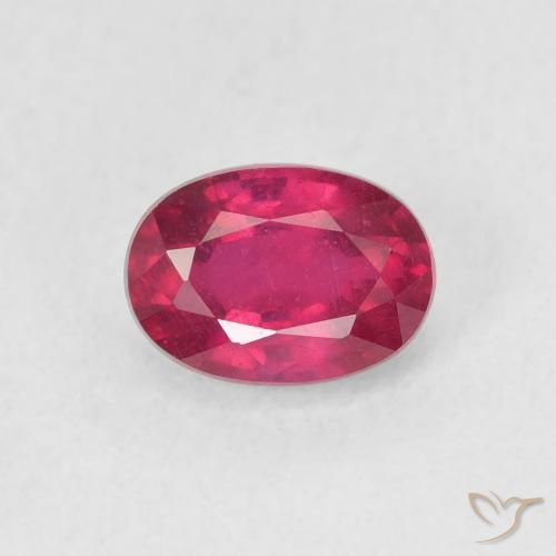 1.36ct 天然 薄いレッド ルビー, 楕円形, VS