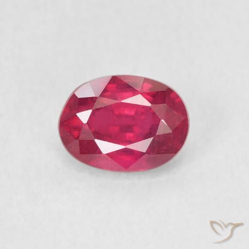 1.15ct 天然 ピンクがかったレッド ルビー, 楕円形, VS