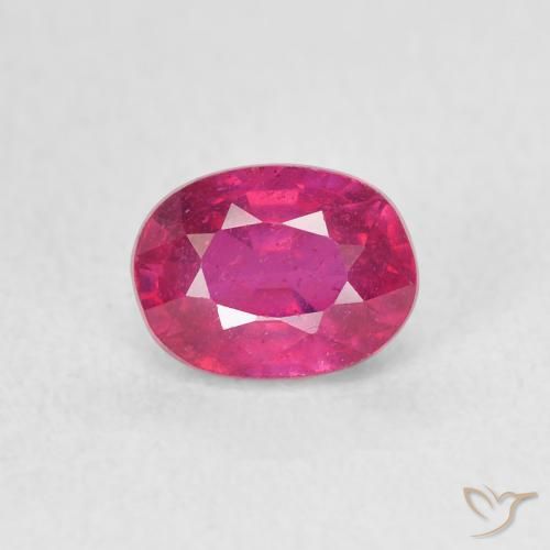 1.34ct 天然 薄いレッド ルビー, 楕円形, VS