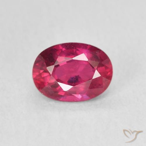 1.24ct 天然 ミディアムレッド ルビー, 楕円形, VS