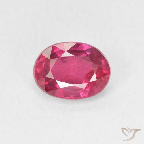 1.14ct 天然 薄いレッド ルビー, 楕円形, VS