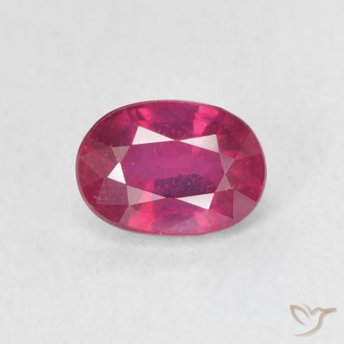 1.42ct 天然 薄いレッド ルビー, 楕円形, VS