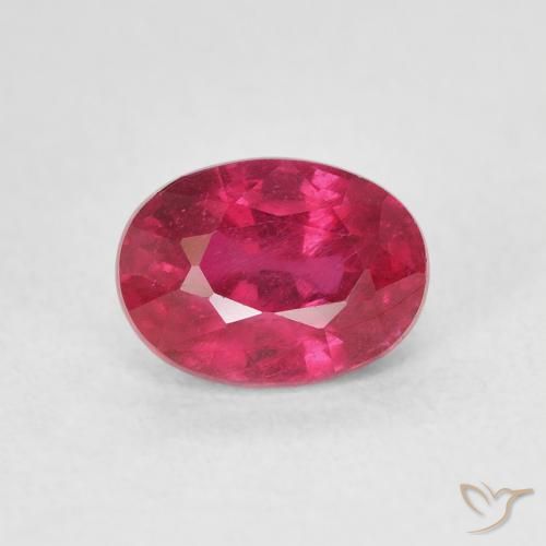 1.45ct 天然 ミディアムレッド ルビー, 楕円形, VS