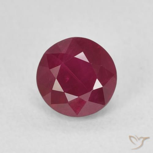 1.13ct 天然 ディープレッド ルビー, ラウンド, VS-SI