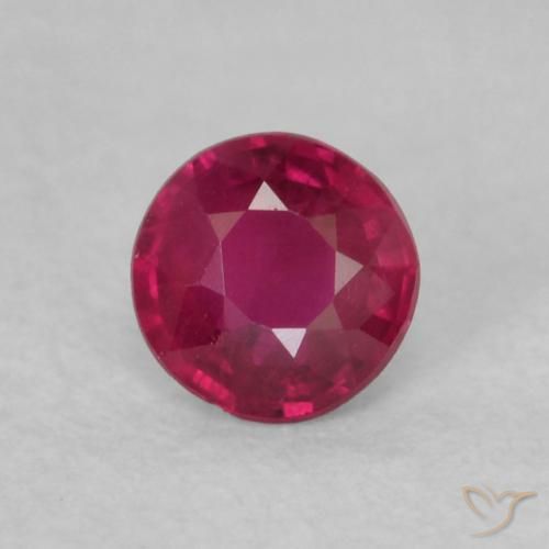 0.17ct 天然 濃い赤みがかったピンク ルビー, ラウンド, VS