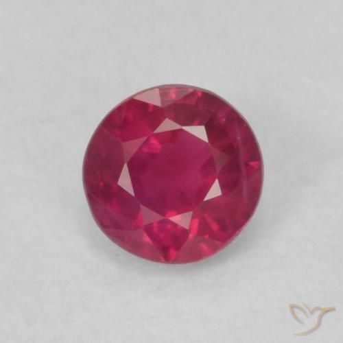 0.20ct 天然 Medium Dark-Red ルビー, ラウンド, VS