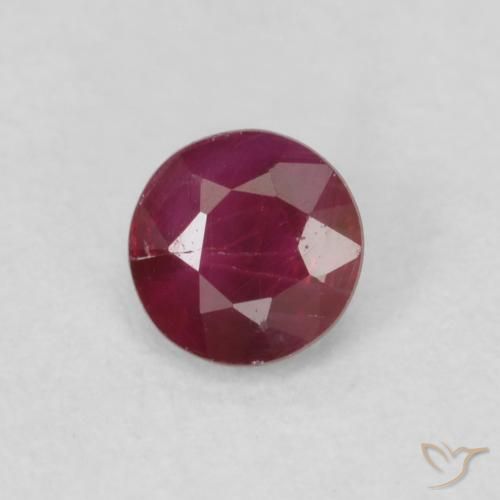 0.28ct 天然 ディープレッド ルビー, ラウンド, SI