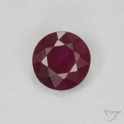 0.25ct 天然 ワインレッド ルビー, ラウンド, VS