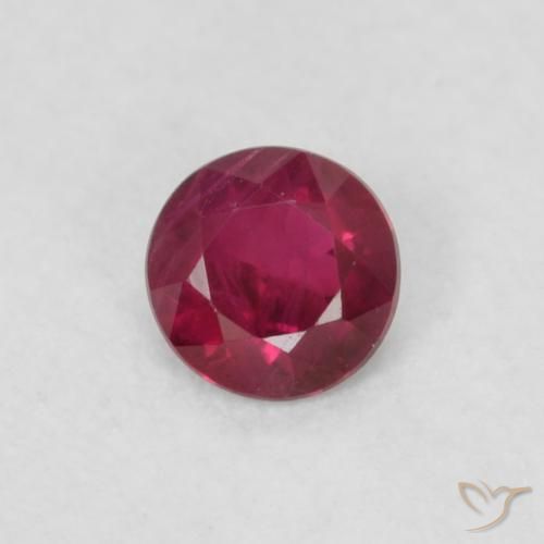 0.16ct 天然 濃いレッドワイン ルビー, ラウンド, VS