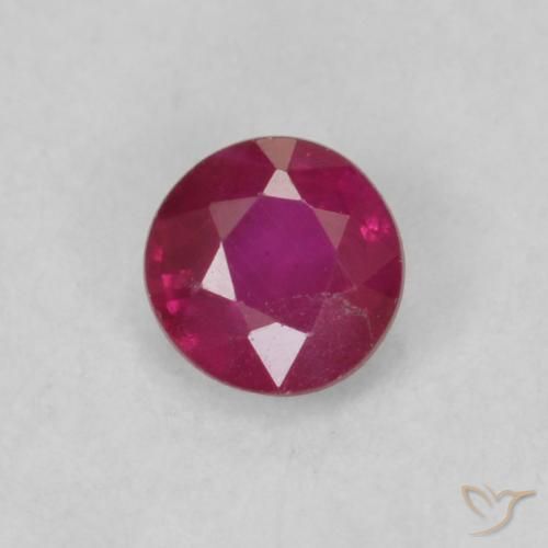 0.20ct 天然 ピンクがかったレッド ルビー, ラウンド, VS