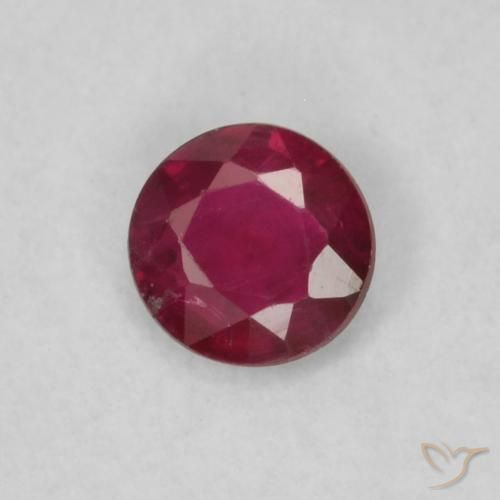 0.16ct 天然 濃いレッドワイン ルビー, ラウンド, VS