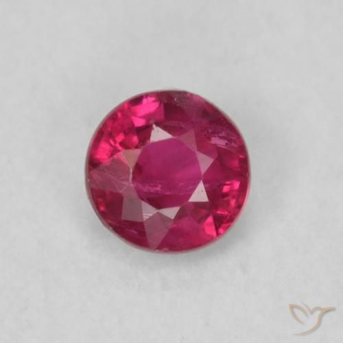 0.20ct 天然 ピンクがかったレッド ルビー, ラウンド, VS