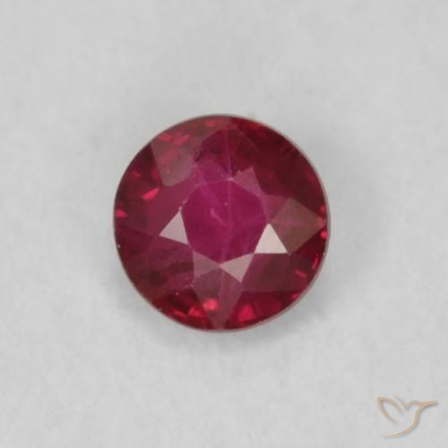 0.20ct 天然 ディープレッド ルビー, ラウンド, VS