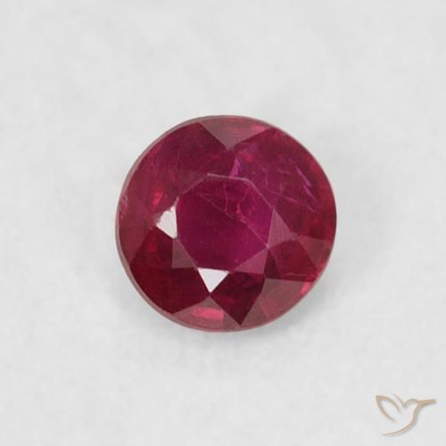 0.21ct 天然 ディープレッド ルビー, ラウンド, VS